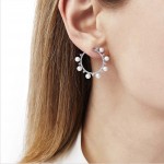 Yoko London - Sleek Akoya Pearl and Diamond Earrings In White Gold